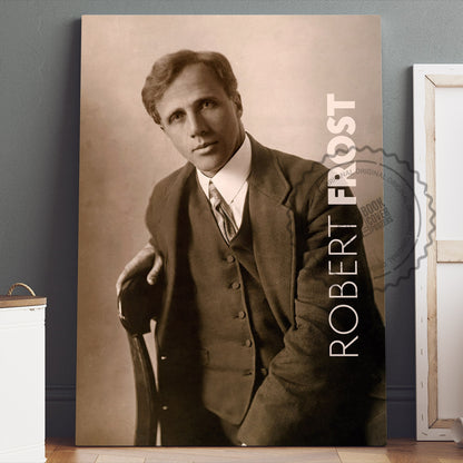 Robert Frost Poster Canvas Wall Art, Book Lover Gifts, Gifts for Readers, Bookish Gifts, Bookworm Gifts, Library Decor