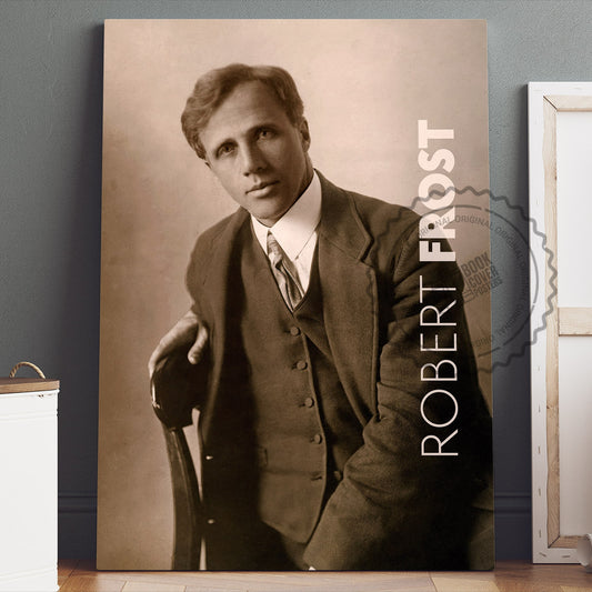 Robert Frost Poster Canvas Wall Art, Book Lover Gifts, Gifts for Readers, Bookish Gifts, Bookworm Gifts, Library Decor