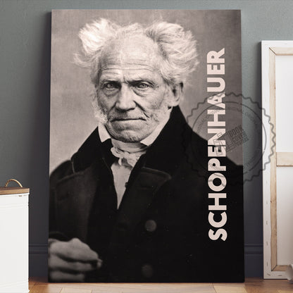 Arthur Schopenhauer Poster Canvas Wall Art, Book Lover Gifts, Gifts for Readers, Bookish Gifts, Bookworm Gifts, Library Decor