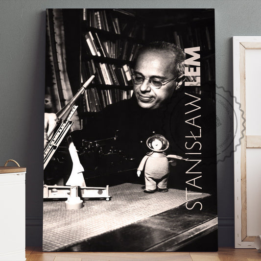 Stanislaw Lem Poster Canvas Wall Art, Book Lover Gifts, Gifts for Readers, Bookish Gifts, Bookworm Gifts, Library Decor