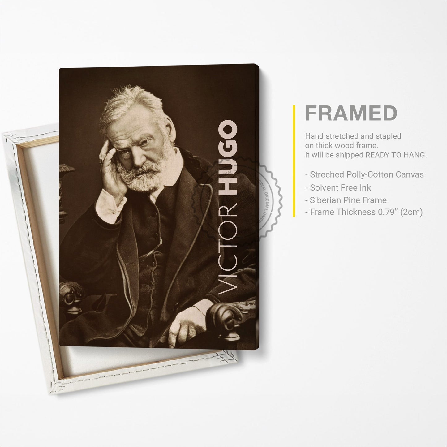 Victor Hugo Poster Canvas Wall Art, Book Lover Gifts, Gifts for Readers, Bookish Gifts, Bookworm Gifts, Library Decor