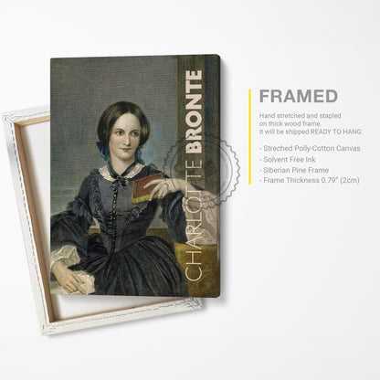 Charlotte Bronte Poster Canvas Wall Art, Book Lover Gifts, Gifts for Readers, Bookish Gifts, Bookworm Gifts, Library Decor