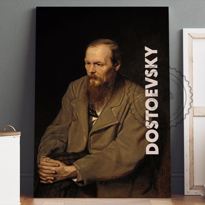 Fyodor Dostoevsky Poster Canvas Wall Art, Book Lover Gifts, Gifts for Readers, Bookish Gifts, Bookworm Gifts, Library Decor