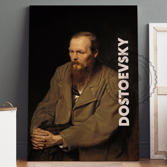 Fyodor Dostoevsky Poster Canvas Wall Art, Book Lover Gifts, Gifts for Readers, Bookish Gifts, Bookworm Gifts, Library Decor