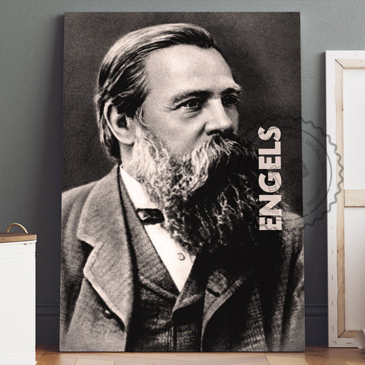 Friedrich Engels Poster Canvas Wall Art, Book Lover Gifts, Gifts for Readers, Bookish Gifts, Bookworm Gifts, Library Decor