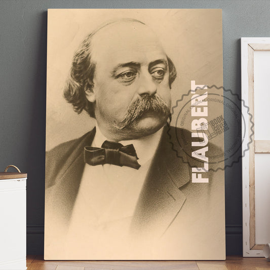 Gustave Flaubert Poster Canvas Wall Art, Book Lover Gifts, Gifts for Readers, Bookish Gifts, Bookworm Gifts, Library Decor