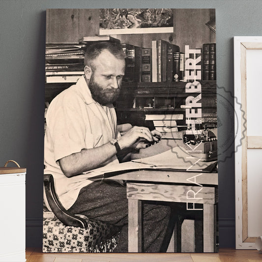 Frank Herbert Poster Canvas Wall Art, Book Lover Gifts, Gifts for Readers, Bookish Gifts, Bookworm Gifts, Library Decor