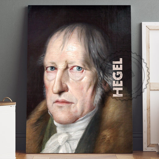 Georg Wilhelm Friedrich Hegel Poster Canvas Wall Art, Book Lover Gifts, Gifts for Readers, Bookish Gifts, Bookworm Gifts, Library Decor