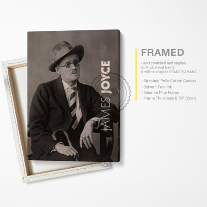 James Joyce Poster Canvas Wall Art, Book Lover Gifts, Gifts for Readers, Bookish Gifts, Bookworm Gifts, Library Decor