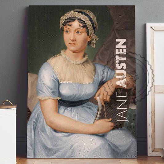 Jane Austen Poster Canvas Wall Art, Book Lover Gifts, Gifts for Readers, Bookish Gifts, Bookworm Gifts, Library Decor