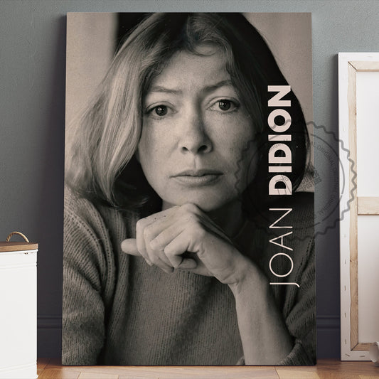Joan Didion Poster Canvas Wall Art, Book Lover Gifts, Gifts for Readers, Bookish Gifts, Bookworm Gifts, Library Decor