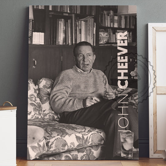 John Cheever Poster Canvas Wall Art, Book Lover Gifts, Gifts for Readers, Bookish Gifts, Bookworm Gifts, Library Decor