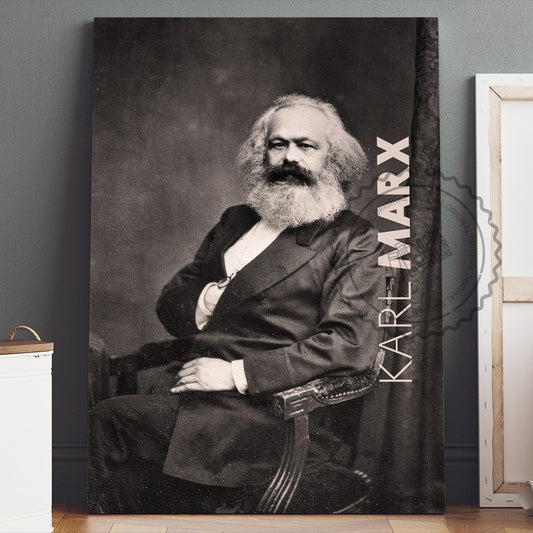 Karl Marx Poster Canvas Wall Art, Book Lover Gifts, Gifts for Readers, Bookish Gifts, Bookworm Gifts, Library Decor