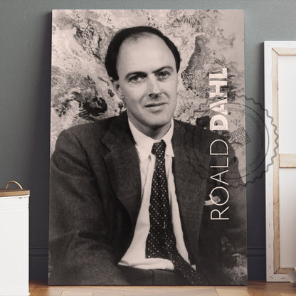Roald Dahl Poster Canvas Wall Art, Book Lover Gifts, Gifts for Readers, Bookish Gifts, Bookworm Gifts, Library Decor