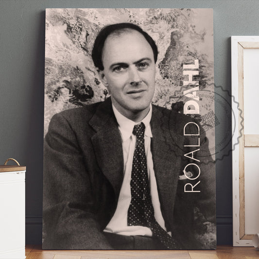Roald Dahl Poster Canvas Wall Art, Book Lover Gifts, Gifts for Readers, Bookish Gifts, Bookworm Gifts, Library Decor