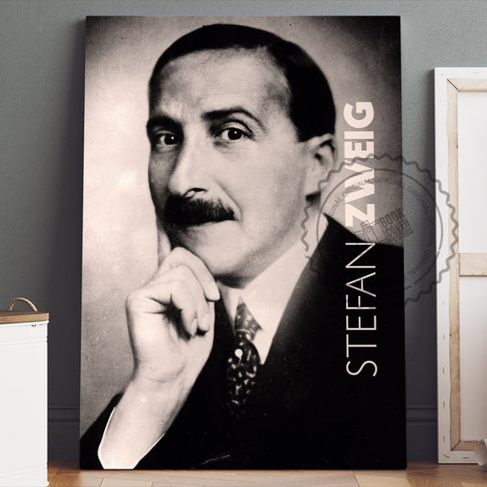 Stefan Zweig Poster Canvas Wall Art, Book Lover Gifts, Gifts for Readers, Bookish Gifts, Bookworm Gifts, Library Decor
