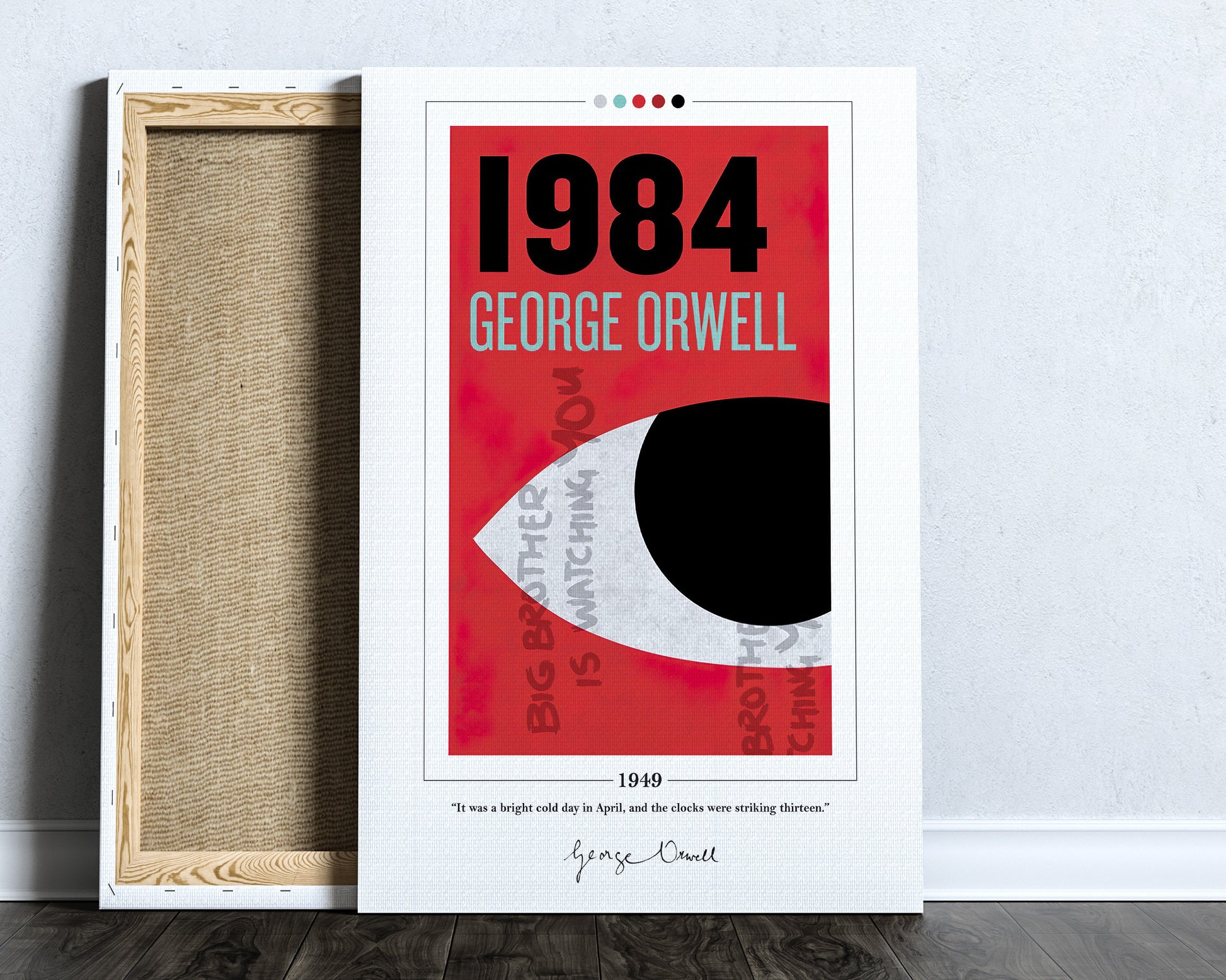 1984 Book Cover Poster | George Orwell, 1984 Poster, 1984 Print, Book Posters, Book Prints, Book Art, Canvas Print, Book Lover Gift