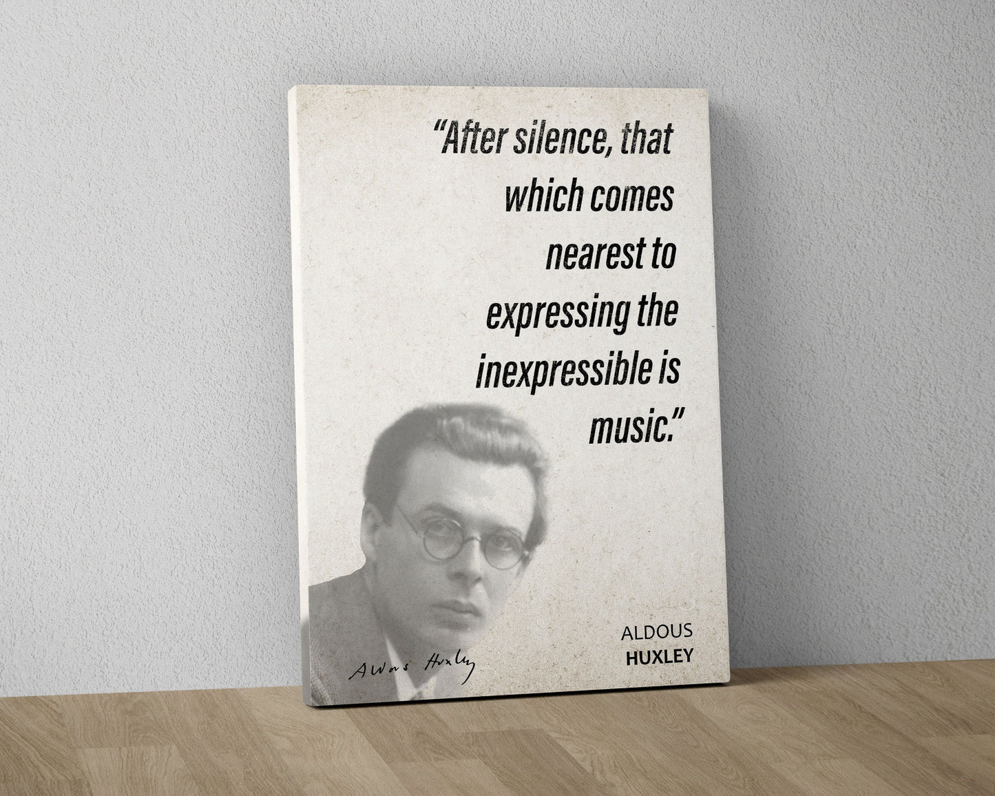 Aldous Huxley Quote Wall Art | "Music" Quote Poster, Quote Print, Quote Art, Book Quotes, Canvas Wall Art, Book Lover Gift