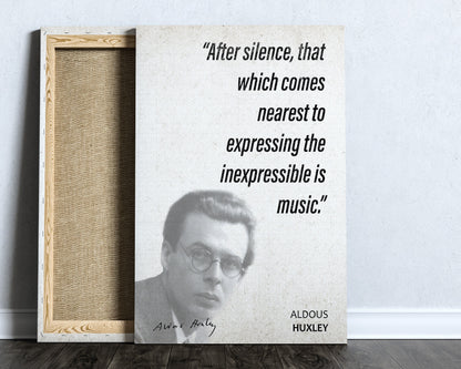 Aldous Huxley Quote Wall Art | "Music" Quote Poster, Quote Print, Quote Art, Book Quotes, Canvas Wall Art, Book Lover Gift