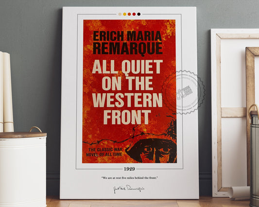 All Quiet on the Western Front Book Cover Poster | Erich Maria Remarque, All Quiet on the Western Front Poster, Book Poster, Book Lover Gift