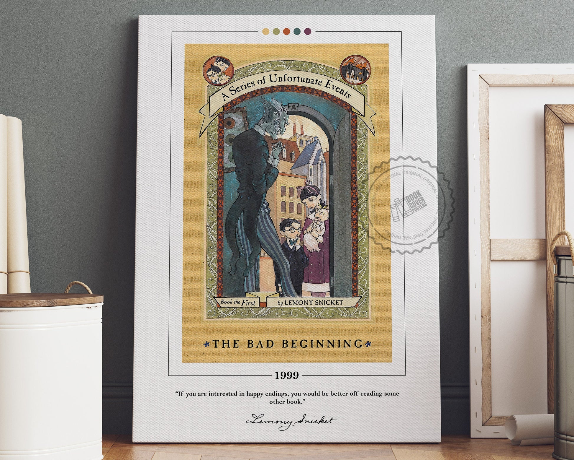 A Series of Unfortunate Events Book Cover Poster | Lemony Snicket, A Series of Unfortunate Events Poster, Book Posters, Book Lover Gift