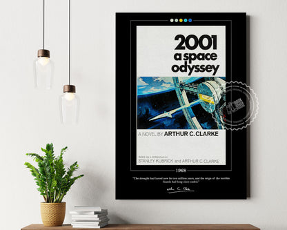 2001 A Space Odyssey Book Cover Poster | Arthur C. Clarke, 2001 A Space Odyssey Poster, Book Poster, Canvas Wall Art, Book Lover Gift